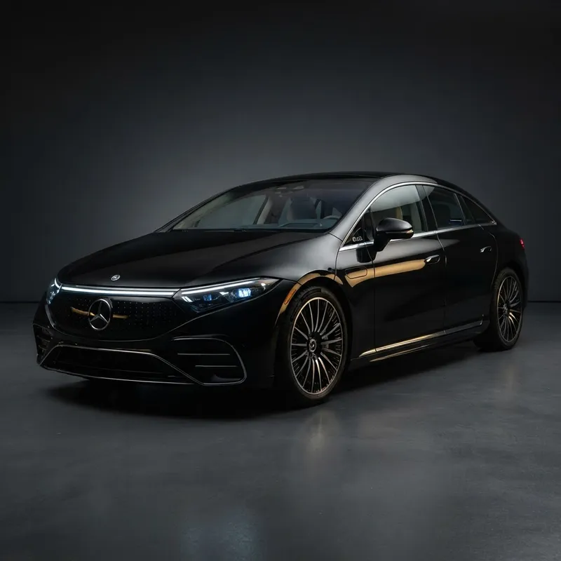 Black Mercedes EQS electric sedan