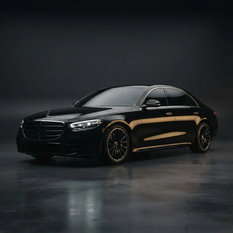 Black Mercedes S-Class executive sedan