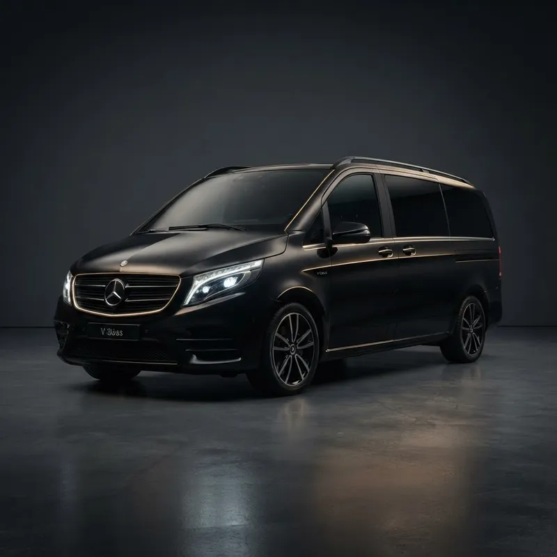 Black Mercedes V-Class luxury minivan